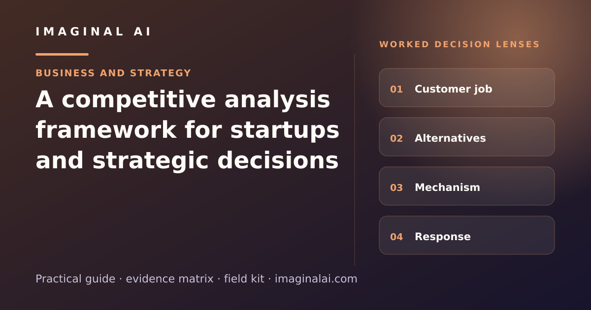 A competitive analysis framework for startups and strategic decisions framework map: Customer job, Alternatives, Mechanism, Response