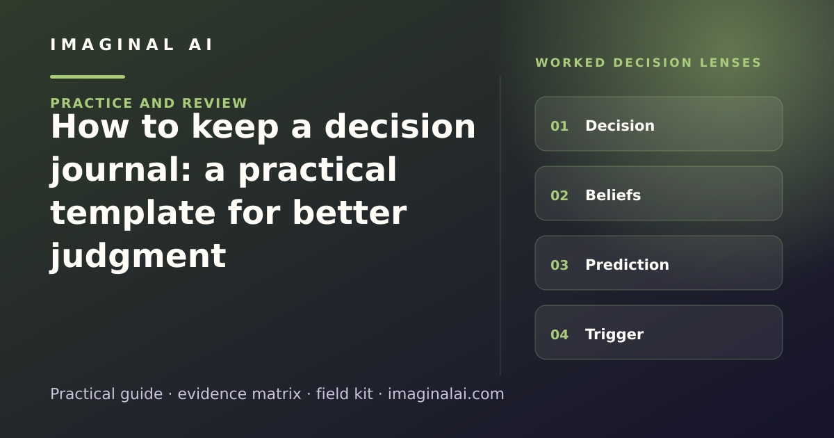 How to keep a decision journal: a practical template for better judgment framework map: Decision, Beliefs, Prediction, Trigger